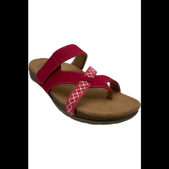 Earth Origins Nubuck Toe-Post Sandals Ossi Raspberry - Wide - Picture 1 of 3
